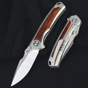 VG10 Nighthawk Titanium and American Wood Handle Pocet Hunting Folding Knife UD408886